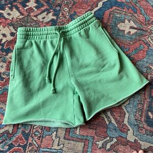 TNA Aritzia Green sweat Shorts